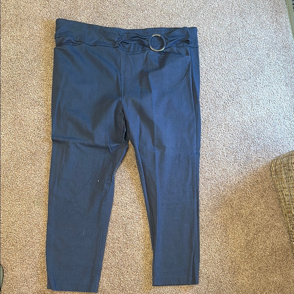 Stylish Blue Pants with Belt Detail